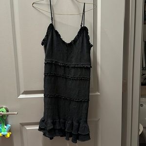 Papermoon LBD with fun ruffles! Spaghetti straps. Mid thigh to mini dress.